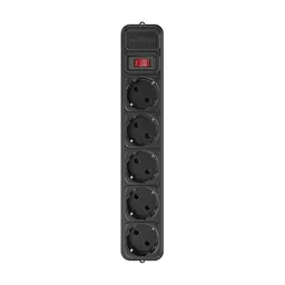 Мережевий фільтр живлення Maxxter SPM5-G-6B чорний, 1.8 м кабель, 5 розеток (SPM5-G-6B) - мініатюра 2