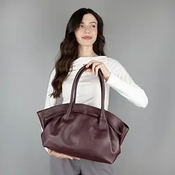 Сумка жіноча шкіряна офісна Virginia Conti 03852 з 2 ручками бордова - мініатюра 2