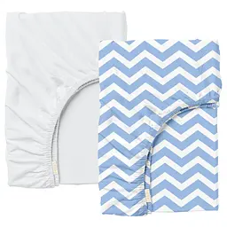 Набір простирадло на резинці 90х200 WHITE / ZIGZAG LBLUE COSAS (4822052058572)