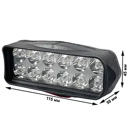 Додаткова LED фара 18W (1,5W x 12) 10-30V 115x50x45 мм Далекий 1 шт. - мініатюра 3