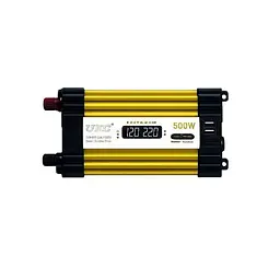 Автомобільний інвертор Жовтий / Перетворювач напруги з 12-220 V, 500 Вт, 2хUSB - мініатюра 4