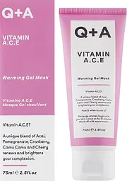 Мультивітамінна маска для обличчя Q+A Vitamin A.C.E. Warming Gel Mask 75 мл - мініатюра 2