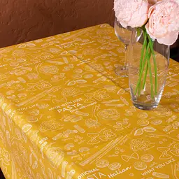 Скатертина MirSon №201 Yellow paste 220х130 см рогожка жовта - мініатюра 2
