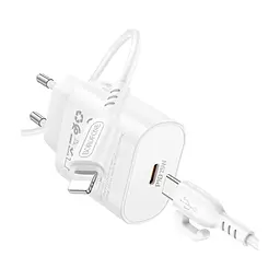 Зарядний пристрій BOROFONE BA82A Platinum USB-C PD25W + cable USB-C to Lightning White (6941991112263) - мініатюра 7