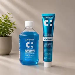Набір Curasept Daycare Protection Booster Frozen Mint (зубна паста 75 мл + ополіскувач 500 мл)