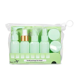 Дорожній набір із 7 ємностей для косметики в косметичці WH Travel Bottles Set , Салатовий
