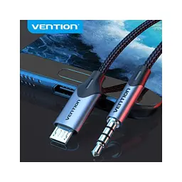Кабель мультимедійний Micro 5P M to 3.5mm M 1.0m (4pin) black Vention (BDGBF) - мініатюра 4