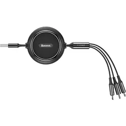 Кабель Baseus Golden Loop 3 in 1 Elastic Cable USB to Type-C/Lightning/MicroUSB 3.5A 1.2m CAMLT-JH01 Black - мініатюра 2