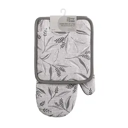 Набір прихваток для кухні Ardesto Grey leaves 18х20см, 18х30см, 100% поліестер (верх), 100% бавовна (низ), cірий (ART14GL)