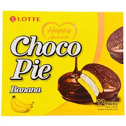 Печиво Тістечка Lotte Choco Pie Banana 12 шт. 336 г