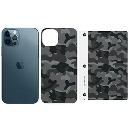 Захисна плівка SKLO Back (тил+грани) Camo для Apple iPhone 12 (6.1) Сірий / Army Gray