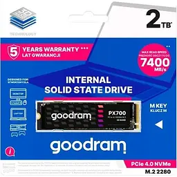 Твердотільний накопичувач SSD Goodram 2Tb, PX700, PCI-E 4.0 x4, M.2 2280, 3D TLC, 7400/6500 МБ/с teh0019761 - мініатюра 4
