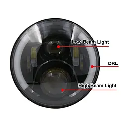 Додаткова LED фара 60 W 10-30V Bi-Led DRL фари 7 дюймів ДХО Ангельські очі 1 шт. (3583) - мініатюра 3
