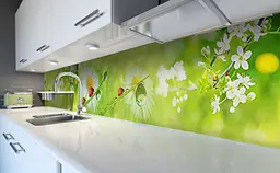 Вініловий кухонний фартух Happy Pocket Ромашки Сонечко наклейка для кухні ПВХ Тварини Зелений Z181565 - мініатюра 6
