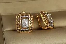 Сережки Xuping Jewelry світлиця з родієм 1,6 см золотисті - мініатюра 2