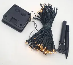 Гірлянда акумуляторна на сонячній батареї 80 LED 11 метрів садовий світильник підсвічування UKC білий теплий - мініатюра 7