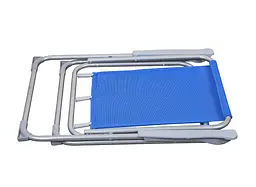Складний стілець Levistella GP20022306 BLUE, каркас з сталі, текстилин, синій, для дачі, висота 75 см, макс. навантаження 100 кг - мініатюра 3