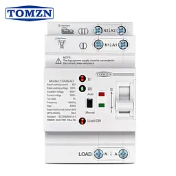 Автоматичне введення резерву АВР TOMZN TOQ6 L+N 2P 230V 63A перемикач живлення однофазний 2х полюсний (19633) - мініатюра 2