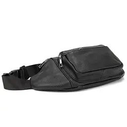 Містка шкіряна сумка на пояс чорна Tiding Bag M56-2030A - мініатюра 5