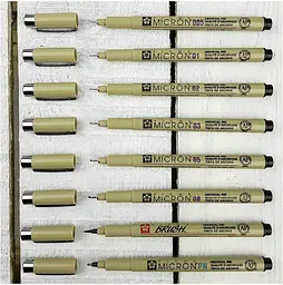 Набір лінерів Sakura PIGMA MICRON 6 шт, 1 лінер-пензель Pigma Brush + PIGMA Micron PN в подарунок - мініатюра 2