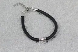 Браслет Xuping Jewelry каучук зі вставкою 17 см домішка ланцюга 3 см 4 мм сріблястий