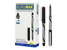 Ручка BUROMAX ролер 0.7мм, чорний