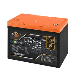 Акумулятор LP LiFePO4 для ДБЖ 12 V (12,8 V) - 50 Ah (640 Wh) (BMS 50A/25A) пластик - мініатюра 3