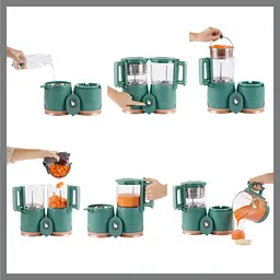 Блендер-пароварка Babymoov Nutribaby Glass зелений (A001132) - мініатюра 5