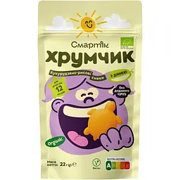Кукурудзяно-рисові снеки Смартік Organic з динею 22 г