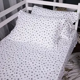 Комплект постільної білизни MirSon Фланель 016 White Stars білий з сірим 110х140 см (2200009652097) - мініатюра 3
