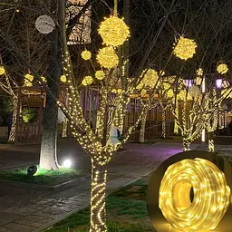 Гірлянда світлодіодна 200 LED великі краплі 20 метрів будинок/вулиця білий 8 режимів - мініатюра 4