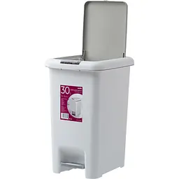 Відро для сміття MBM My Home з кришкою та педаллю 30 л сіре (BIN-01 30L GRAY) - мініатюра 2