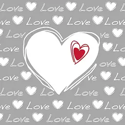 Декупажні серветки Ambiente Love Heart сірі 33х33см 18.5 г/м2 20 шт.