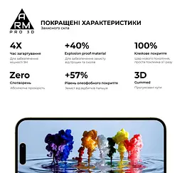 Захисне скло на Apple iPhone 16 Pro з олеофобним покриттям, Pro 3d, повне проклеювання, антистатичний і пиловідштовхуючий шар, 9H, самоклеючеся, 3D, на весь екран, антистатичний клей, оригінал ArmorStandart (ARM78031) - мініатюра 4