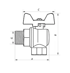 Кран кульовий Nolf 1/2" кутовий №741 (NF2967) - мініатюра 2