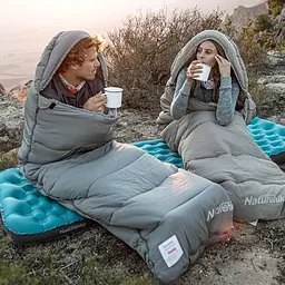 Спальний мішок з капюшоном із звичайним мішком для зберігання Naturehike M300 CNK2350WS023, сірий, лівий - мініатюра 9