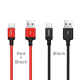 Кабель HOCO X14 USB для Type-C 3A, 1m, нілон, алюмінієві connectors, Чорний - мініатюра 3