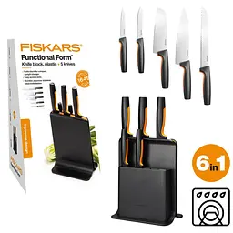 Набір кухонних ножів з пластиковим блоком Fiskars Functional Form ™ 5 шт 1057554 - мініатюра 2