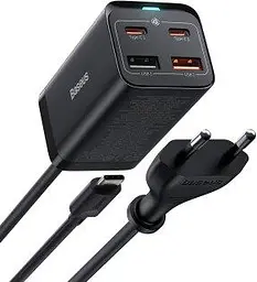Зарядний пристрій Baseus GaN 3 Pro 2xUSB 2xType-C 65W CCGP040101 чорне
