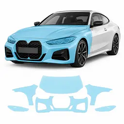 Антигравійна захисна бронеплівка за лекалами для BMW 4 Series G22 facelift 2024- передня частина авто (капот бампер фари крила)