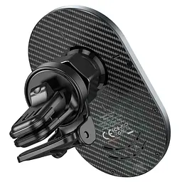 Автотримач HOCO CA91 + Wireless Charging 15W, кріплення на решітку, Type-C, Gray, Box - мініатюра 2