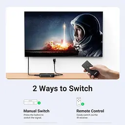 Спліттер Ugreen CM332 HDMI 3x1 Switcher 4K@30Hz Black (UGR-80125) - мініатюра 3