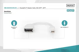 Переходник Mini DisplayPort - DisplayPort Digitus 4K - мініатюра 3