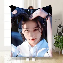 Плед плюшевий 3D Stray Kids Hyunjin 160х200 см