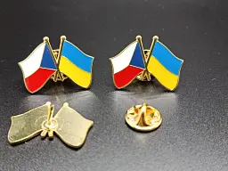 Подвійний значок-пін «Україна – Чехія» 25 × 19 мм (00003) - мініатюра 3