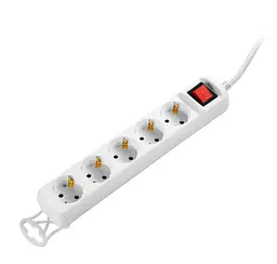 Мережевий фільтр-подовжувач 2E U-05E-SM1.5 1.5 м, 5xТипF, 16A - мініатюра 3