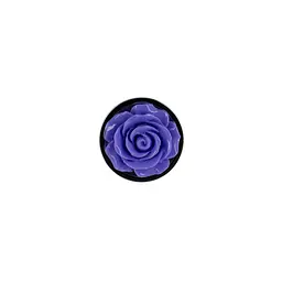 Металева анальна пробка Lux Active з трояндоюRose Anal PlugPurple, віброкуля в подарунок - мініатюра 3