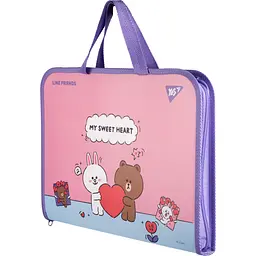 Папка-портфель Yes FC Line Friends. Choco and Cony на блискавці з тканинними ручками (492239) - мініатюра 2
