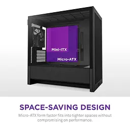 Корпус NZXT H3 Flow Tempered Glass без БП Black (CC-H31FB-01) - мініатюра 5