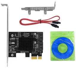 Контроллер Dynamode PCI-E to 2 х SATA III (6 Гбит/сек), 2 внутр. канала, чипсет Marvell 88SE91XX - мініатюра 5